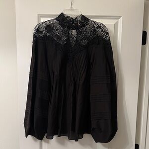 Kobi Halperin Black Lace Detail Blouse